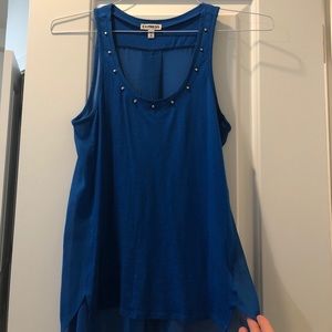 Blue Express tank with studs and sheer back